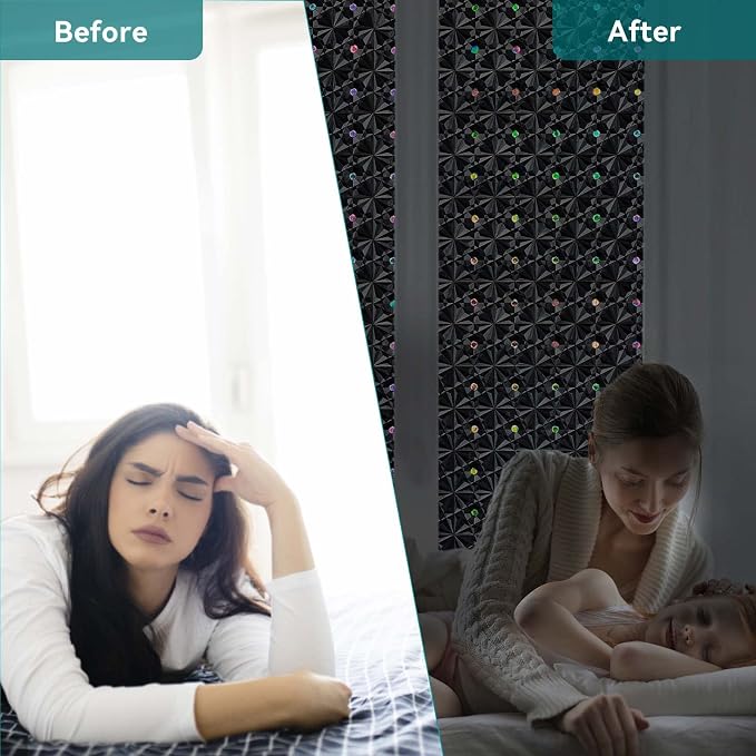 Windimiley Blackout Window Film, 100% Light Blocking Privacy, 35.4" x 78.7" | - Image 3
