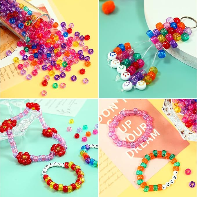IOOLEEM Pony Beads, Bulk Beads for DIY & Bracelets Making & Hair Braids - Image 6