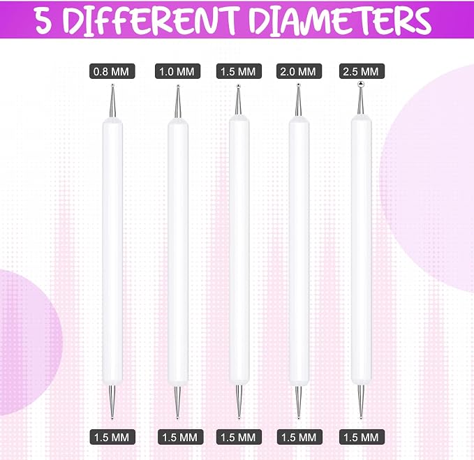 Ashmacdo 20 Pcs Dotting Tools for Painting, Ball Embossing Stylus for Transfer - Image 2