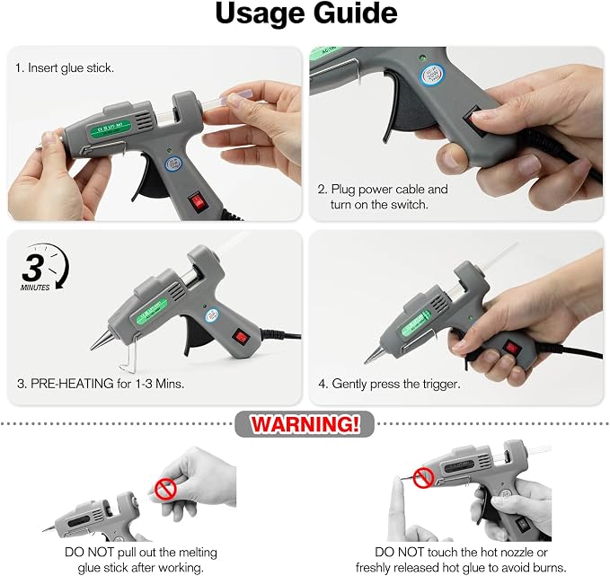 SHJADE Hot Glue Gun with 30 Glue Sticks, 20W Mini Hot Melt Gun Kit | Fast - Image 2
