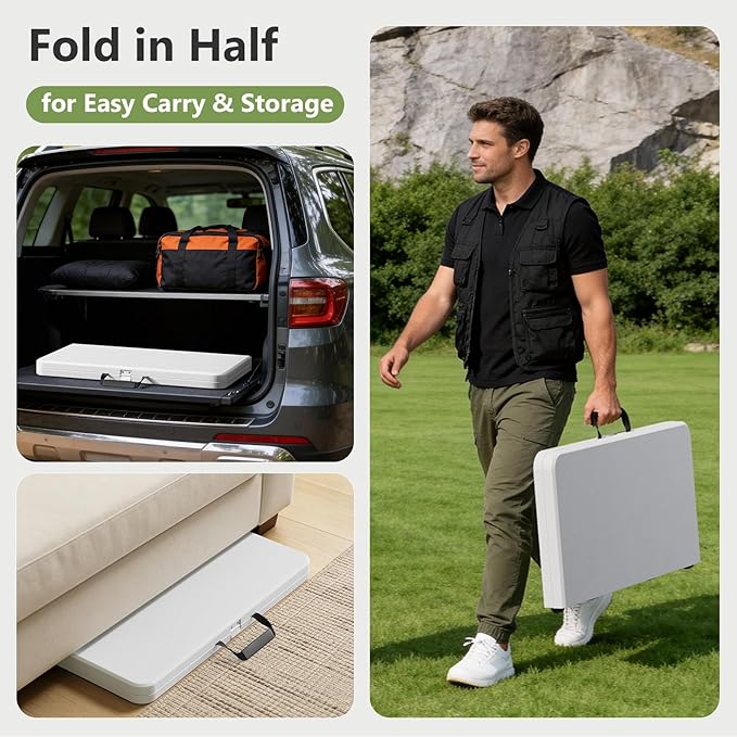 Folding Table, 36 Inch Square Foldable Card Table - Image 7