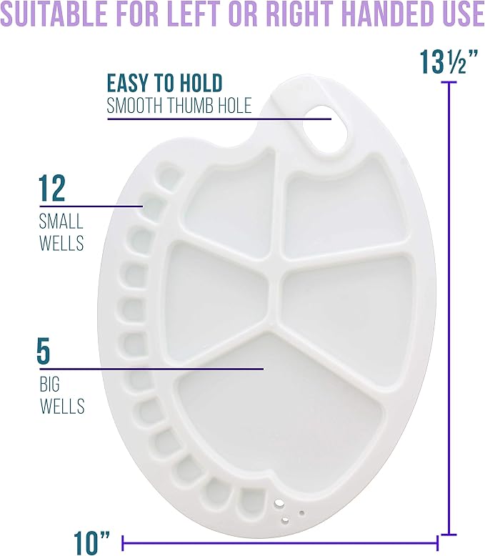 U.S. Art Supply 10" x 13.5" Clear Oval Acrylic Painting Palette - Image 3