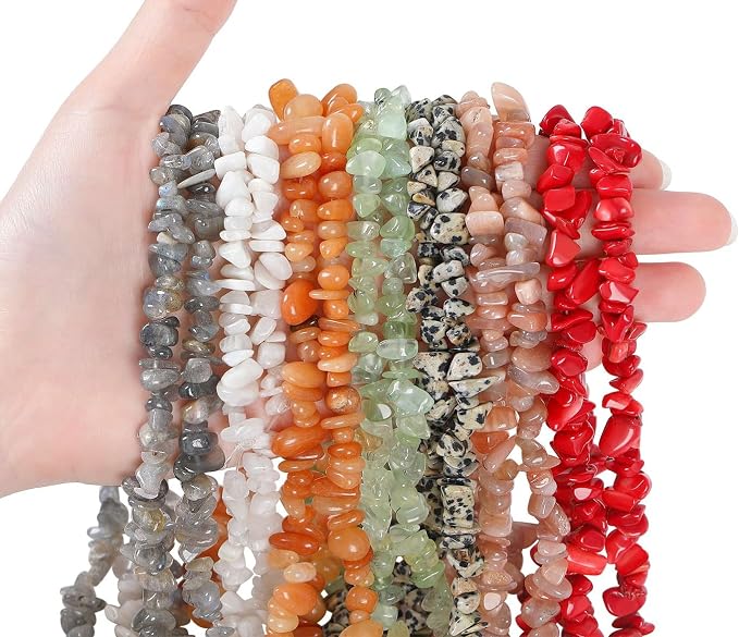 LAIDANLA Dalmation Spot 400pcs Natural Chip Stone Beads 5-8mm Healing Crystal - Image 3