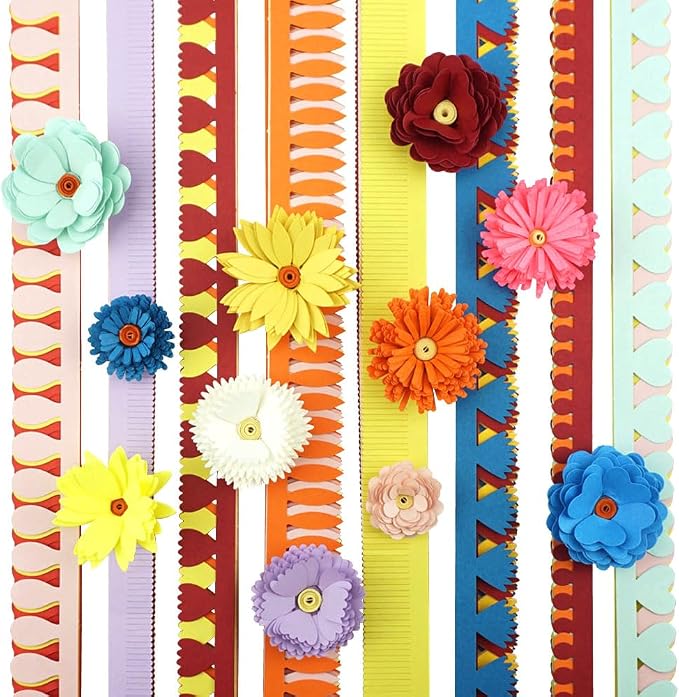 FAZHBARY Quilling Paper Flowers Kit Colorful 6 Set Petal Paper Quilling Strips - Image 6