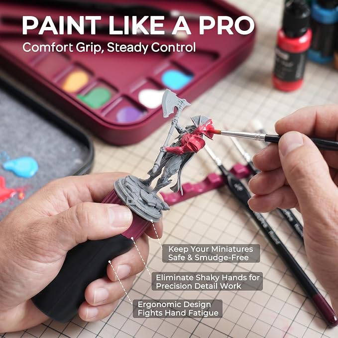 Nicpro Miniature Painting Handle Kit, 360° Rotating Miniature Holder | - Image 3