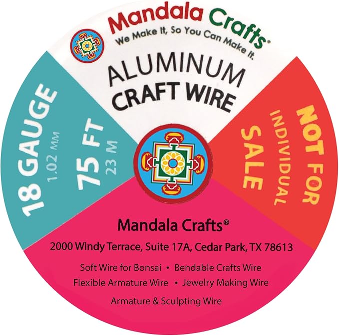 Mandala Crafts 18 GA Black Red Green Assorted Anodized Aluminum Craft Wire | - Image 3