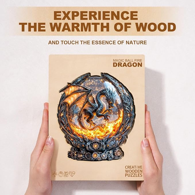 Magic Ball Fire Dragon Puzzles Adults Gifts Wooden 180 Pieces 11.4 * 10.5in - Image 8