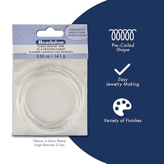 Beadalon Carbon Steel Memory Wire, Oval Bracelet, 0.35 oz, Approx. 23 coils - Image 2