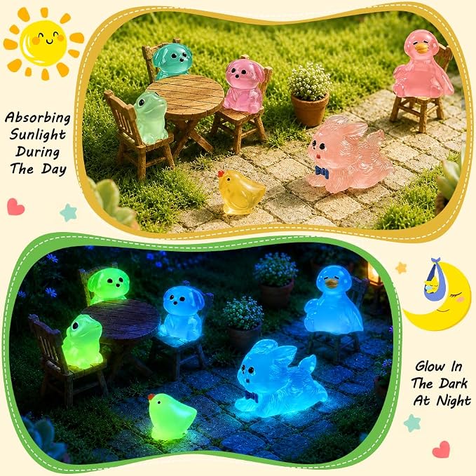 DIYDEC 85PCS Luminous Mini Resin Animals, Tiny Miniatures Figures Glow in The - Image 5