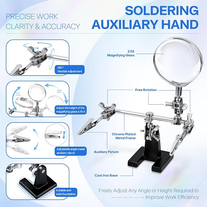 LXIANGN 2.5X Magnifying Helping Hands Soldering Station - Image 4