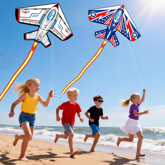 Delta Kites Airplane Kites for Kids & Adults, Delta Multicolor Beach Kite for - Image 3