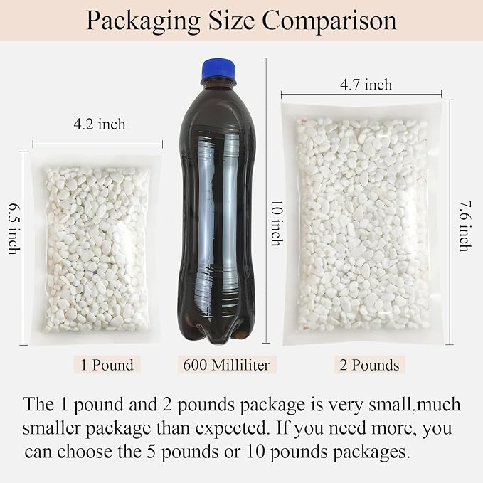 FANTIAN 2 Pounds White Pebbles for Indoor Plants, 3/8 Inch Polished White Rocks - Image 4
