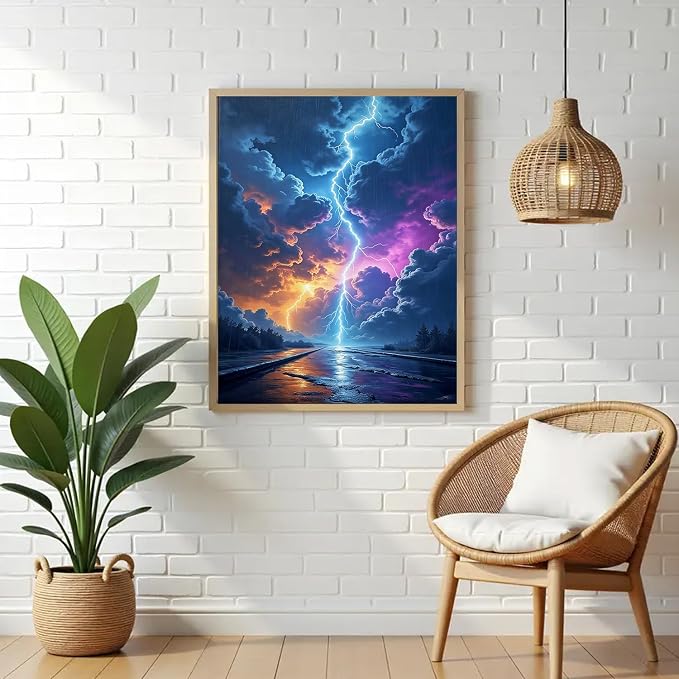 VeGuude Diamond Art Kits for Adults, Colorful Lightning 5D Diamond Painting - Image 7