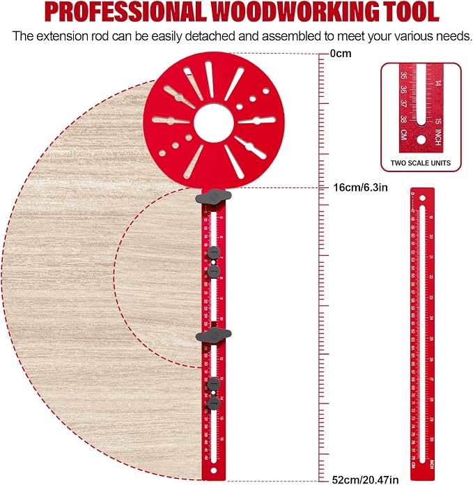 Router Circle Cutting Jig for Full-Size & Mid-Size Routers – 4 in 1 Adjustable - Image 6