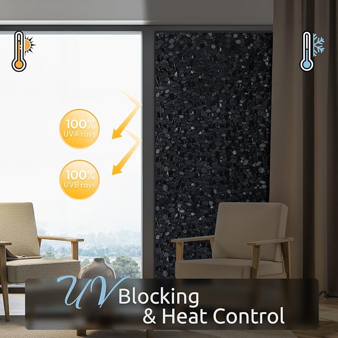 rabbitgoo Total Blackout Window Privacy Film, Sun Light Blocking Privacy Window - Image 5