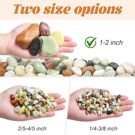 5 lb Pebbles for Indoor Plants, 1-2 Inch Decorative Rocks for Potted Plants - Image 6
