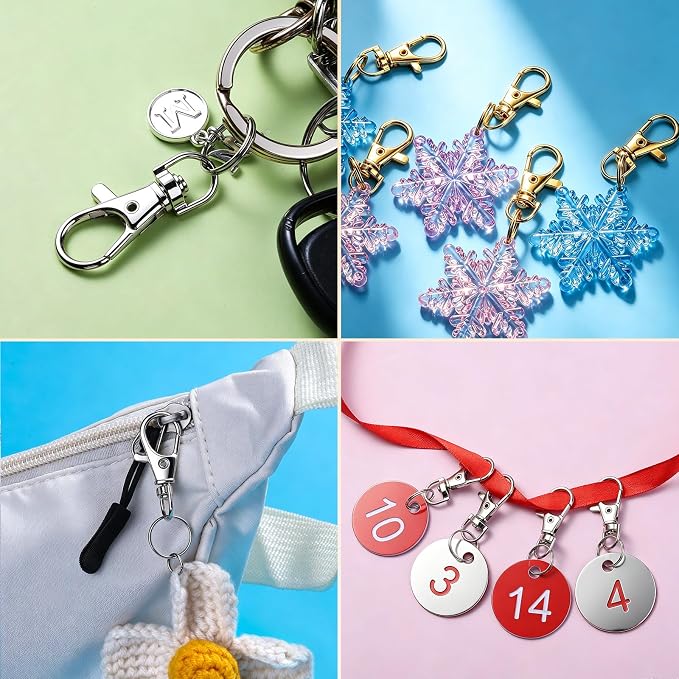 LEOBRO 240PCS Lobster Claw Clasps and Key Rings, Keychain Making kit, Keychains - Image 5