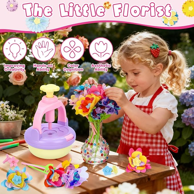 DIY Flowers Craft Kit for Girls, Flower Bouquet Maker Machine - Image 2