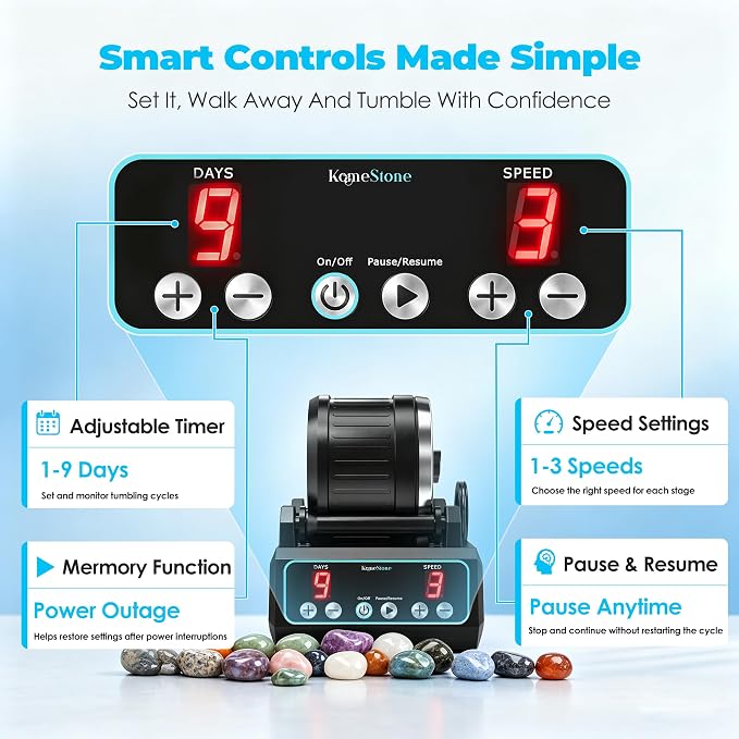 KomeStone K1 Pro Brushless Rock Tumbler Kit - Image 5
