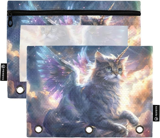 Unicorn Cat with Wings Pencil Pouch by BOENLE-WELCOMEYOURCOMING