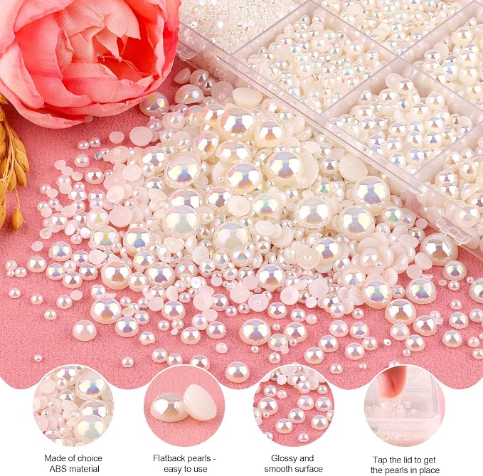 13000Pcs Flatback Pearls for Crafting, Bedazzling Bead for DIY Crafts Clothing - Image 6