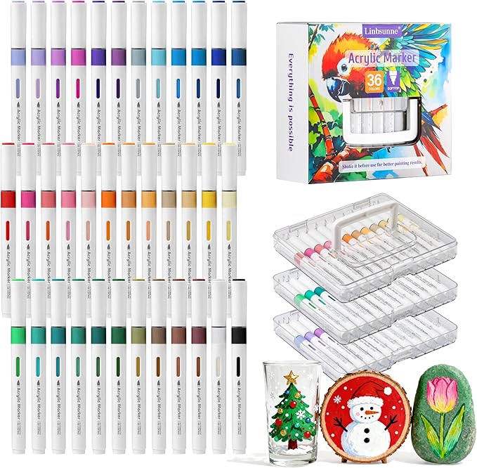 Linbsunne Paint Markers for Book Drawing, Coloring Illustrations, Card making by Linbsunne