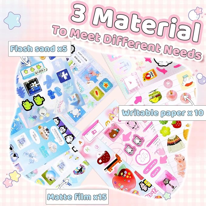 Tmtains 40 Sheets Kawaii Japanese Sticker Book - Image 4