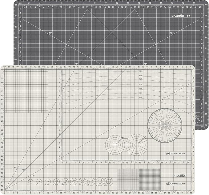 KEARING A3 Self Healing Cutting Mat 12x18 Inch, 3mm Thick Double-Sided by KEARING