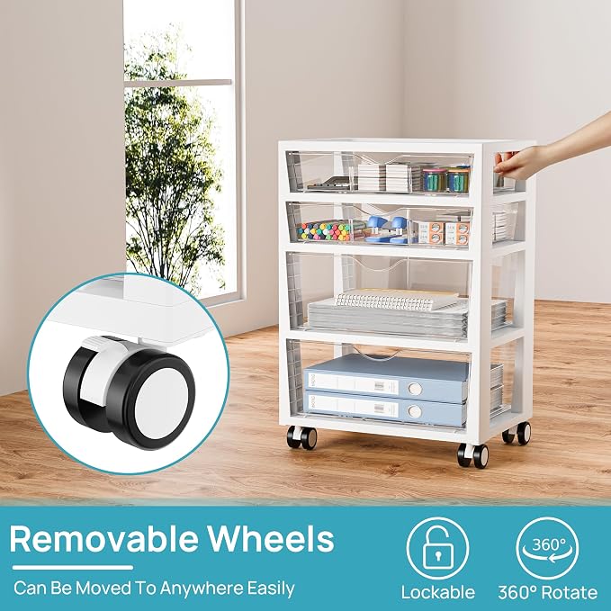 Vtopmart Plastic Drawer Storage Rolling Cart - Image 9