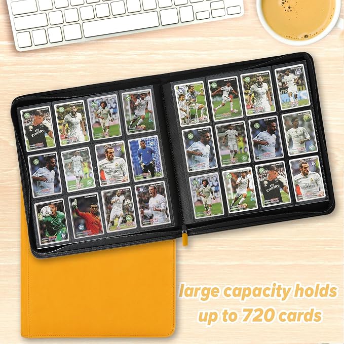 12 Pocket Ringless Side Loading Trading Card Binder, 720 Cards PU Fixed Page - Image 6