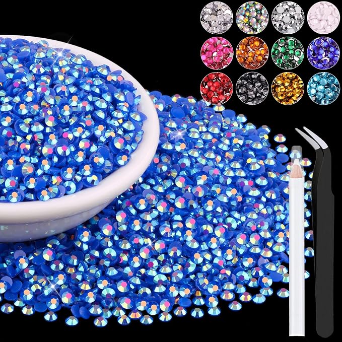 12000PCS 2mm Resin Jelly Rhinestones in Bulk, Bedazzling Flatback Crystals by BELLEBOOST