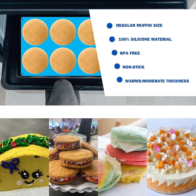 Sidosir Round Silicone Mold for Baking, 4inch Large Breakfast Sandwiches Mold - Image 6