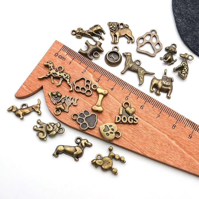 WOCRAFT 60pcs Antique Bronze Dogs Bracelet Charms - Image 4