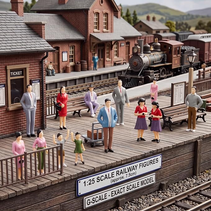 Namalu 42 Pcs 1: 25 Scale Miniature People Figurines Tiny Painted Model Train - Image 3