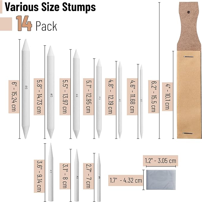 Mr. Pen - 14 Pack of Blending Stumps, Art Eraser, Blending Sticks - Image 2