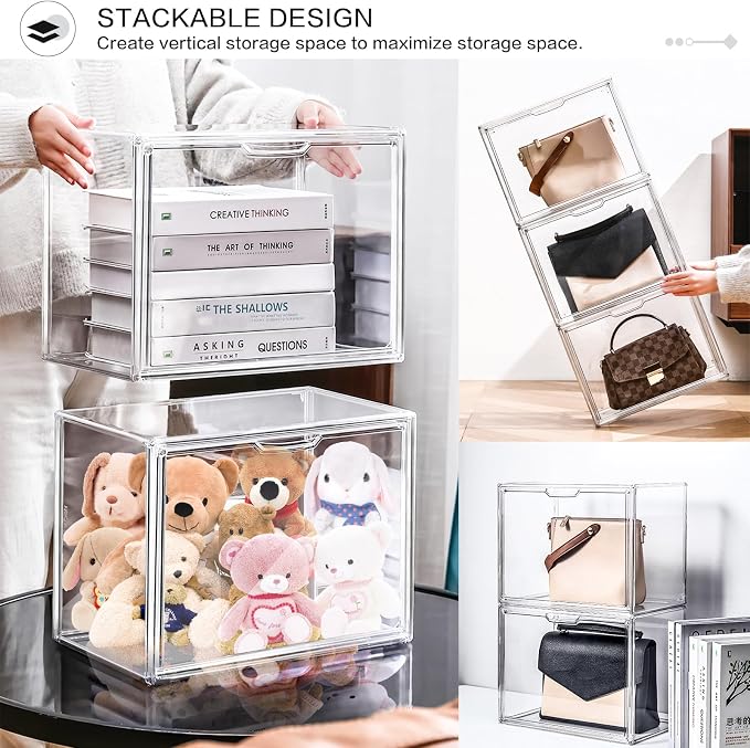 DILIBRA 4 Packs Clear Plastic Handbag Storage Organizer - Image 6