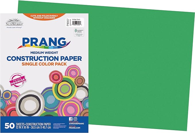 Prang Construction Paper, Holiday Green, 50 Sheets by Prang
