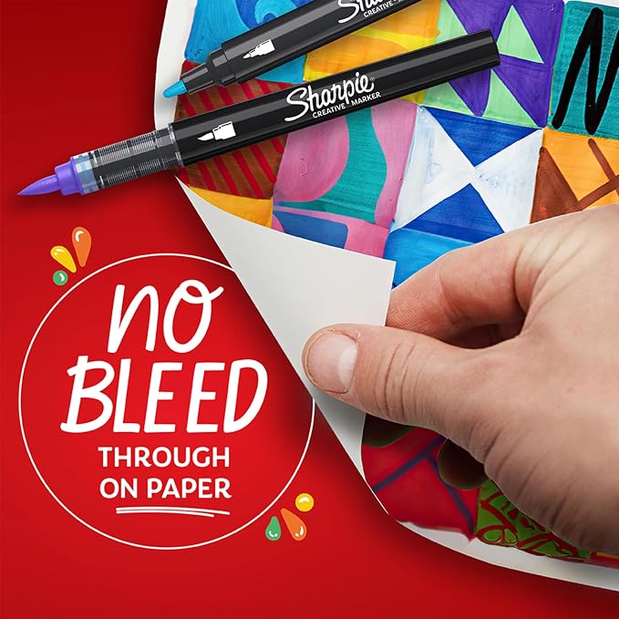 Sharpie Creative Markers, Combo Pack, Water-Based Acrylic, Bullet & Brush Tips - Image 3
