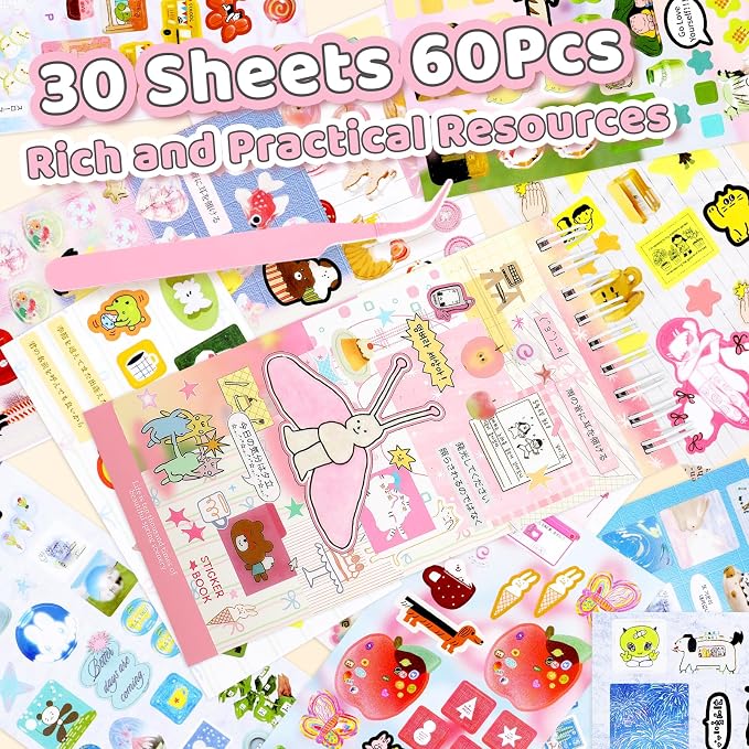 Tmtains 40 Sheets Kawaii Japanese Sticker Book - Image 3