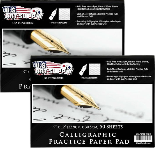 U.S. Art Supply Calligraphy Practice Paper Pad by USArtSupply