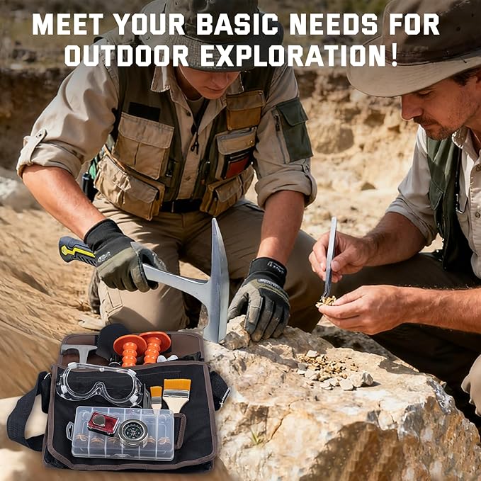 Geology Rock Pick Hammer Kit – 25PCS Rock Hammer Kit, Complete Geology Kit - Image 5