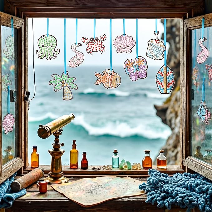 WinnerWhy 36 Sets Summer Diamond Painting Kits DIY Hanging Beach Diamond Art - Image 5