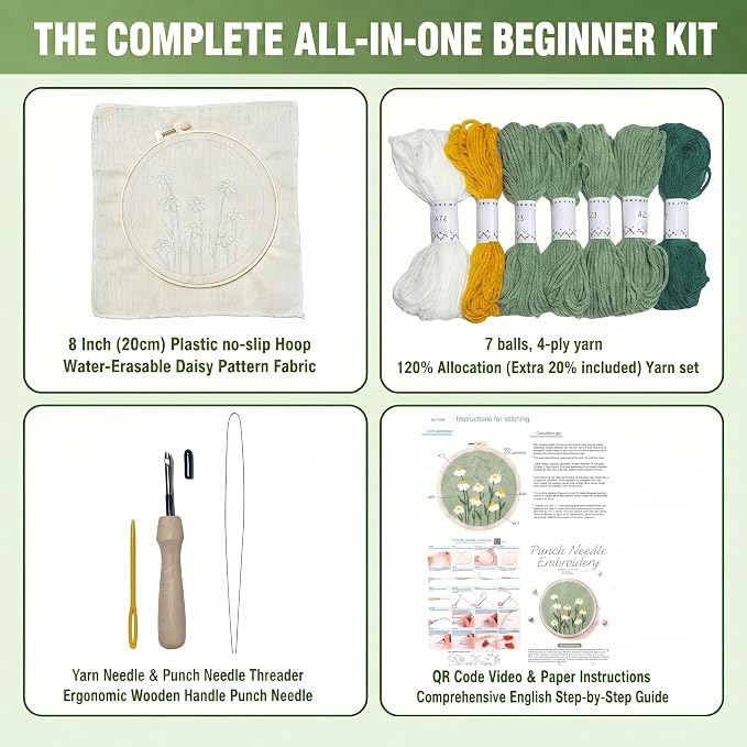 Fusionchaos Punch Needle Kits for Adults Beginners, threader and step-by-step - Image 4