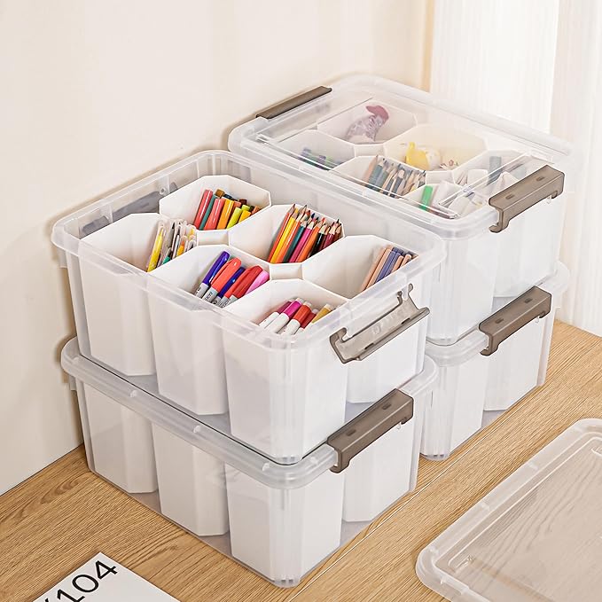 Citylife 17 QT Plastic Storage Bins Clear Storage Box - Image 3