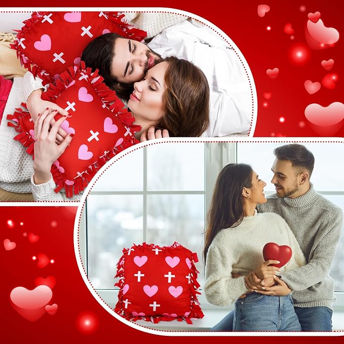 Chunful 6 Sets Valentine's Day Tied Pillow Craft Kit - Image 4