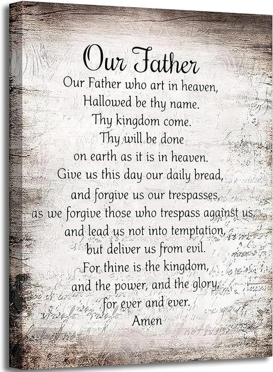 YOXORDQ Our Father Prayer Canvas Wall Art-Canvas Wrapping 12x16in | Christian by YOXORDQwallart