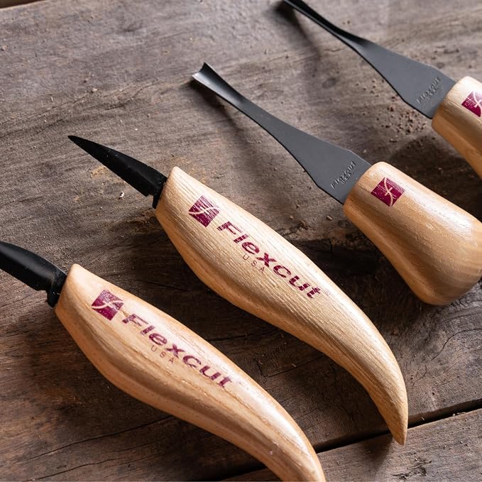 Flexcut Wood Carving Tools| Beginner Palm & Knife Set | 1095 High Carbon Steel - Image 4