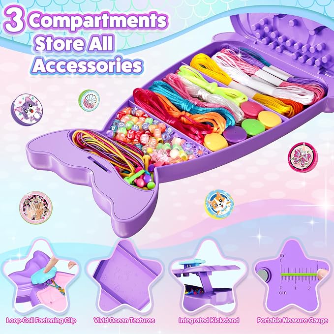 Euclidean Cube 2-in-1 Friendship Bracelet Making Kit, Arts and Crafts - Image 3