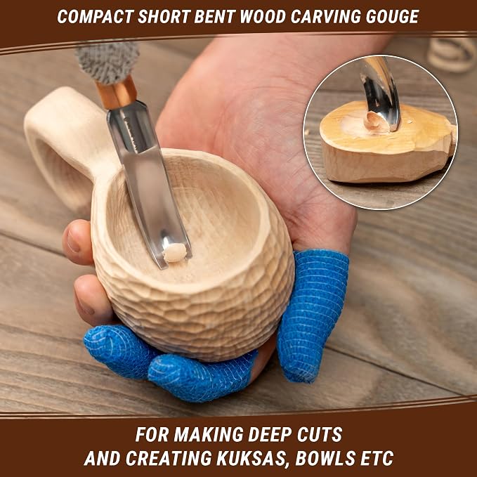 BeaverCraft, Wood Carving Bent Gouge K8a/14 0.55" - Image 3