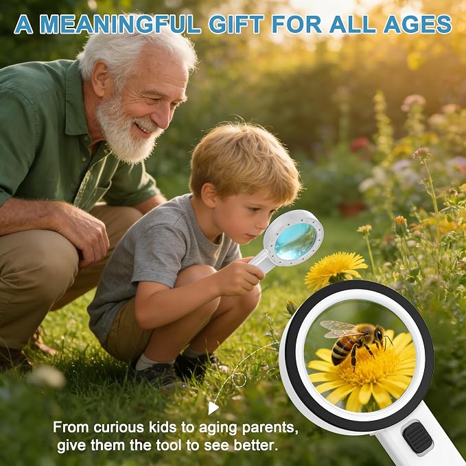 Nazano Magnifying Glass with Light, Ultra-Clear Lightweight Handheld Reading - Image 5